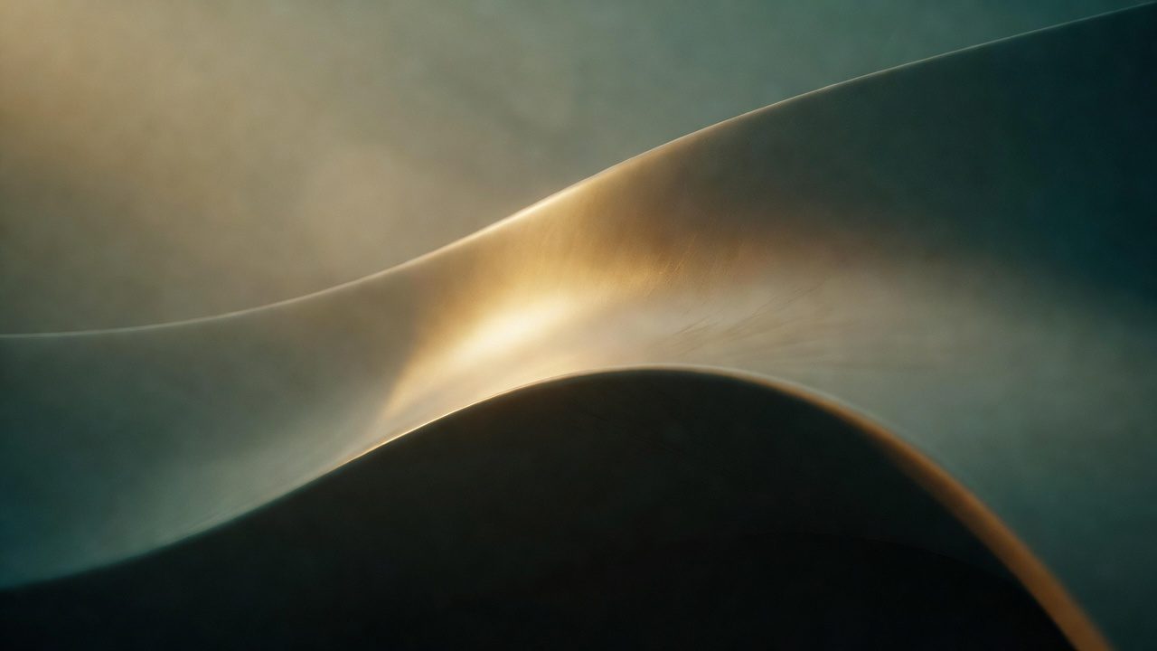 Abstract architectural curve in low light